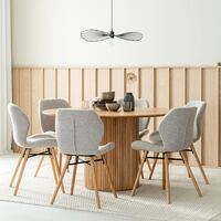 Korpi-Keto 6-hengen pyöreä ruokailuryhmä tammi/beige Monza 60